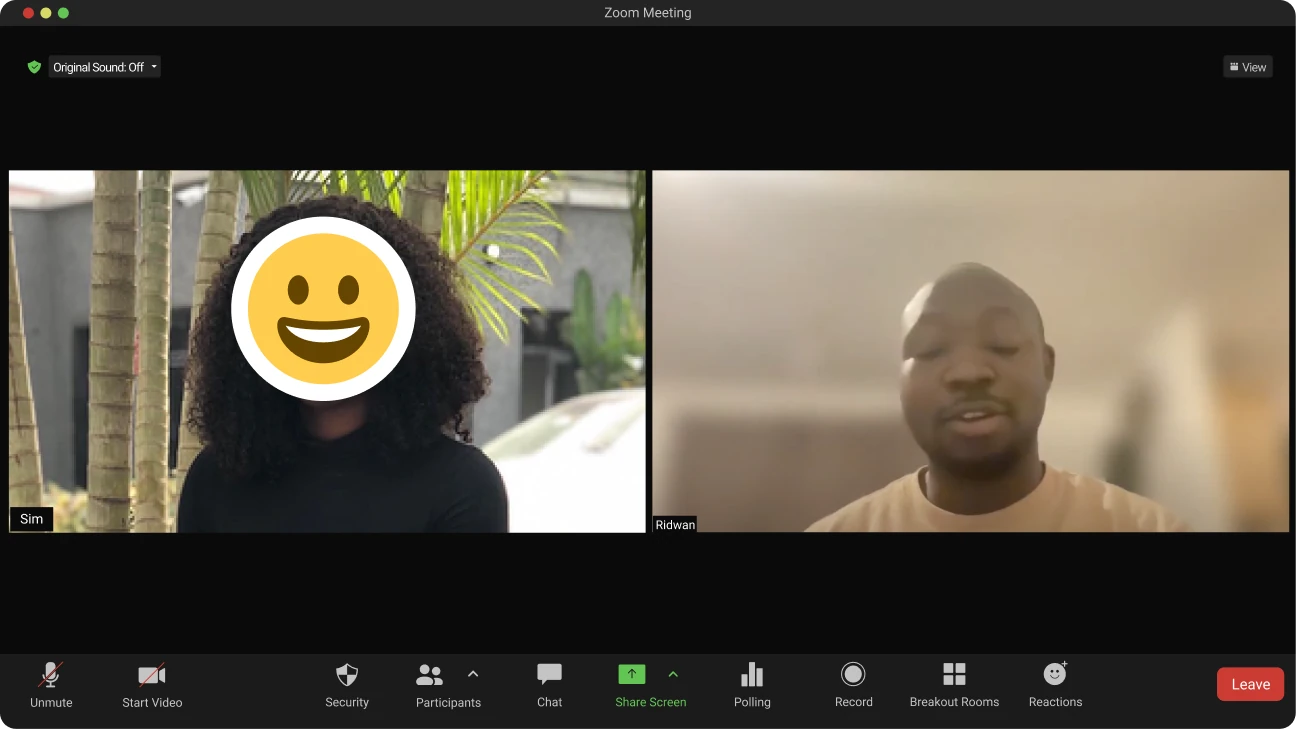 A remote interview session with a colleague from the customer success team
